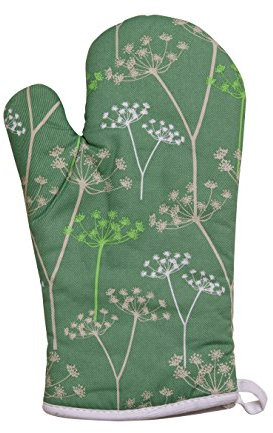Premier Housewares Cow Parsley Single Oven Glove - Green