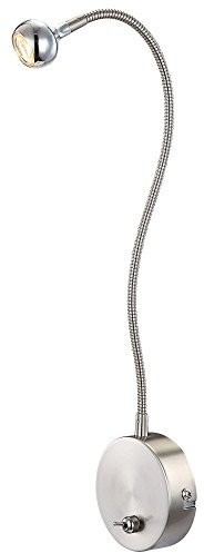 GLOBO Hochwertige LED Wandleuchte nickel matt, satiniert chrom 3W SERPENT 24109W
