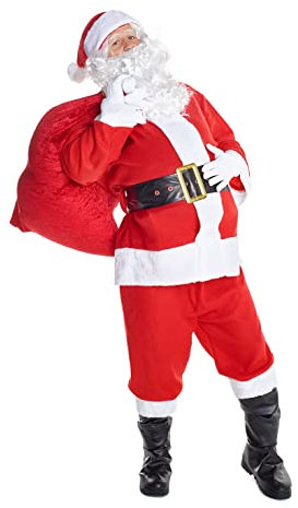 Morph Santa Costume Adult Red Santa Claus Suit for Men - Holiday Outfit for Christmas Parties and Events, X-Large