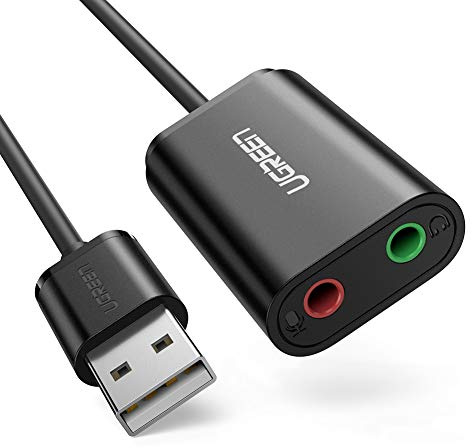 UGREEN Scheda Audio USB Esterna, Adattatore Audio 3.5mm per Cuffie Microfono Stereo Casse, Compatibile con Windows, Mac OS, Linux, PS5, Plug And Play