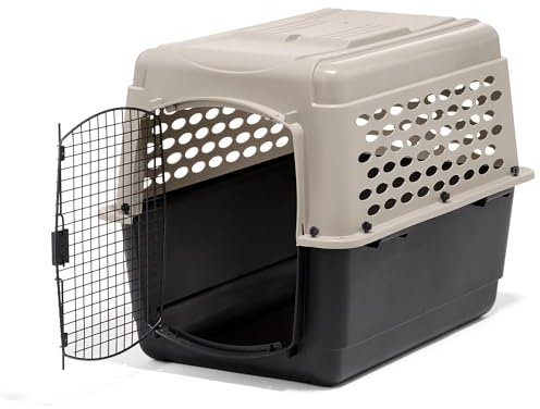 Petmate Vari Dog Kennel - Portable Dog Carriers & Crates for Large Dogs, Airline-Friendly, Durable Plastic, Pet Carrier For Home and Travel, 36 Inches, Taupe and Black