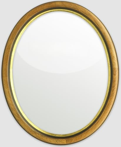 Neumann Bilderrahmen Ovalrahmen aus Holz im 10x15 cm-Format in nussbaum mit Gold