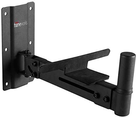 Gator Frameworks Supporto a parete regolabile per altoparlanti da studio, compatibile con supporti per altoparlanti da 38 mm e 35 mm - capacità di carico di 100 lb, finitura nera (GFW-SPK-WM100)