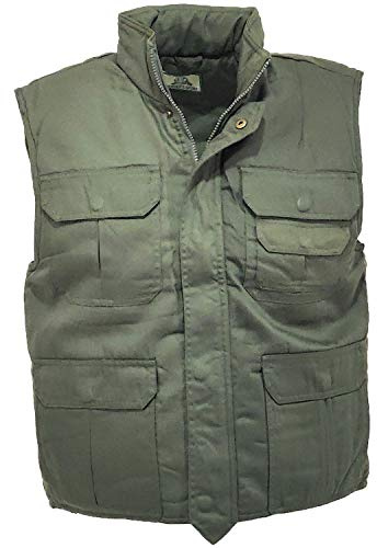 Chaleco acolchado de algodón, de caza, de invierno, para hombre y mujer, chaleco de camuflaje, verde, L