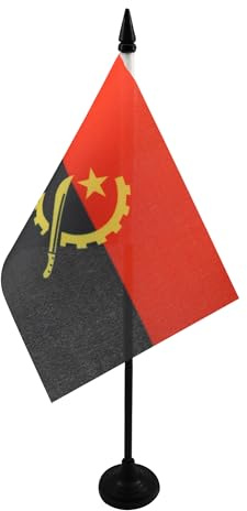 AZ FLAG Bordsflagga Angola 15x10 cm Angolansk 100D Polyester Plastfot