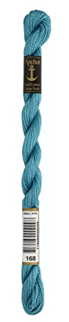 ANCHOR Pearl Yarn, Thickness: 5, Packaging: 5G, Running Length: 21M lichtblau Embroidery Threads