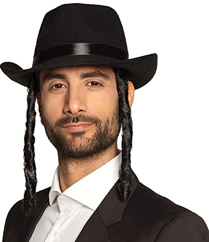 Boland - Chapeau pour adultes, chapeau avec boucles de temple, couvre-chef, prêtre, religion, accessoire, costume, carnaval, soirée déguisée