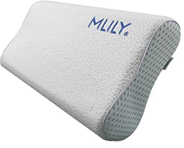 Orthopädisches Nackenstützkissen von Mlily Kissen aus viscoelastischem Airschaum (Memory Foam), einstellbare Höhe, 60x35x13cm in weiß, ergonomisches Kopfkissen, Visco Schlafkissen