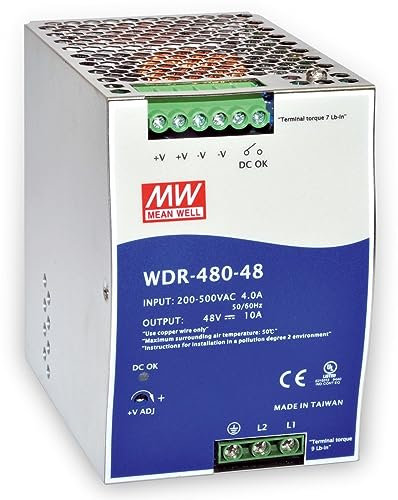 Meanwell - Din fuente de alimentación de carril (carril din) wdr 480-24480 w x 1