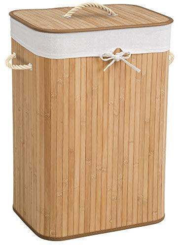 TecTake PORTABIANCHERIA Cesto Porta Biancheria Contenitore Bambu con Sacchetto Biancheria Removibile - Modelli Differenti - (72L Naturale | No. 401836)