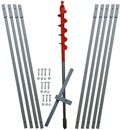10m Erdbohrer mit 50mm Bohrkopf -VERLÄNGERBAR- auch als Brunnenbohrer, Handerdbohrer, Erdlochbohrer, Brunnenbohrgerät, Pflanzbohrer, Zaunbohrer, Pfahlbohrer UVM. einsetzbar ! …