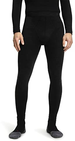 FALKE Men's Wool Tech. Long Tights Base Layer Bottom, Thermal Breathable Quick Dry, Black (Black 3000), S, 1 Pair