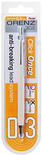 Pentel XPP503-GX - Matita portamine a pressione, spessore del tratto 0,3 mm, 100% infrangibile, confezione blister, colore bianco