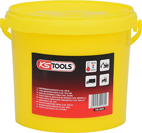 KS Tools 100.4005 Pasta per il Montaggio Pneumatici, Secchio da 5 Kg, Autocarri, Giallo
