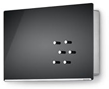 blomus Schlüsselkasten -VELIO- mit Glasmagnettafel + 6 Magneten, schwarz, 20 x 30 cm