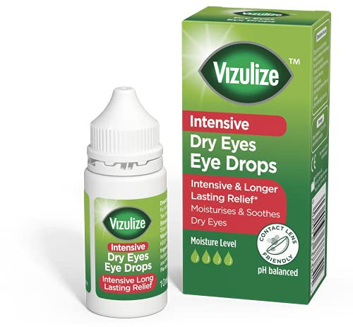 Vizulize Intensive Dry Eye Drop 10ml - Intensive & Longer Lasting Relief, Moisturises & Soothes Dry Eyes