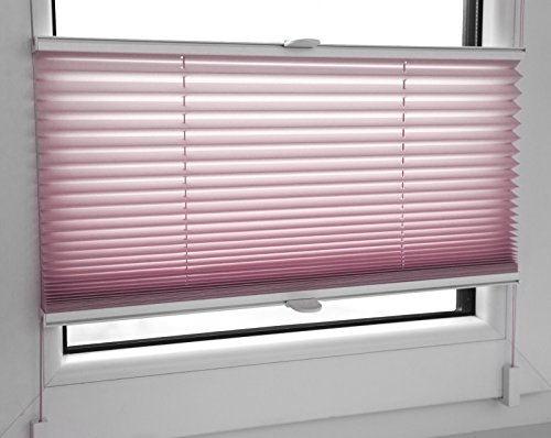 Store plissé pliable Store 70 x 120 cm Rose inkl. Supports – Mega Sélection dans notre boutique – 80 Large – 12 couleurs