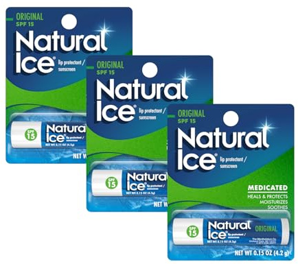 Mentholatum Natural Ice Lip Balm Original SPF 15 1 Each ( Pack of 3)