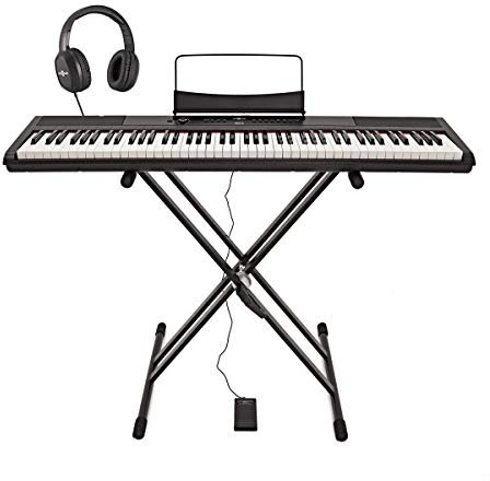 SDP-2 Stage-Piano von Gear4music mit Ständer Pedal und Kopfhörer