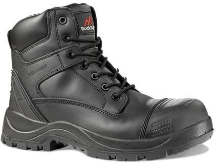 Rock Fall Slate Work & Utility Safety Boots Unisex, Steel Toe Cap Boots, SRC Slip Rated and Water Repellent, Cold Insulated and Wide Fitting UK 8