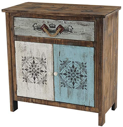 Mendler Kommode Funchal Schubladenkommode Schrank Shabby-Look, Vintage, 84x80x40cm