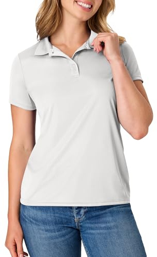 Hanes Sport Women's Cool DRI Performance Polo,White,Large