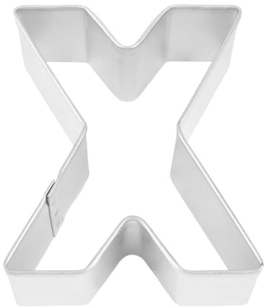 R&M Letter X Cookie Cutter in Durable, Economical, Tinplated Steel