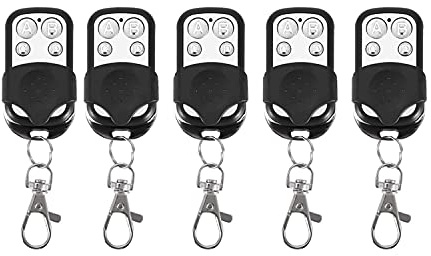 HD-Line 5X tel Garage Lot de 5 Télécommandes pour Porte de Garage/Portail Alarme 433 MHz Argent
