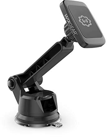 WixGear Dashboard Mount, Universal Magnetic Phone Holder for Car, Windshield Mount and Dashboard Mount Holder for Cell Phones and Tablets with Long Adjustable Arm – (New Rectangle Head)