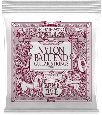Ernie Ball Ernesto Palla klassische Gitarrensaiten mit Kugelenden, Schwarz und Gold
