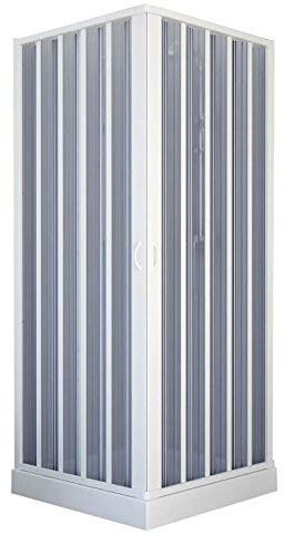 BOX DOCCIA 75x75 a due lati a soffietto apertura centrale in pvc h185