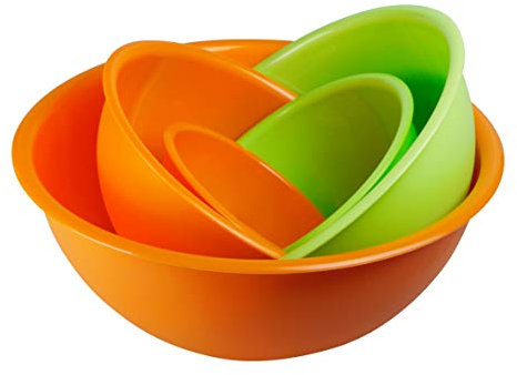 5-teilig Salatschüssel, Rührschüsseln. 5 durchmesser 14-18 - 23-26 - 30 cm. Geeignet für Mikrowelle und Spülmaschine. 100% made in Italy.