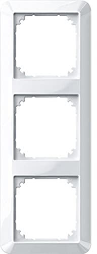 Schneider Electric Merten 1-M-Rahmen für Steckdosen und Schalter, 3-fach, polarweiss glänzend, Artikelnummer 389319, 1 Stück