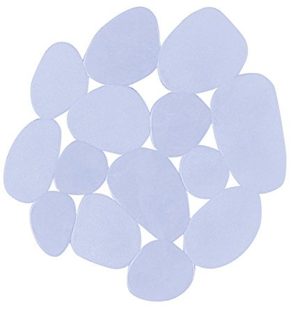 MSV Juego de 4 Alfombrillas de Ducha o Baño Antideslizantes PVC Pebbles 12x13cm Transparente