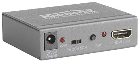 MARMITEK Connect AE14, Convertitore HDMI, Estrattore audio 4K, ARC, Segnale audio dal cavo HDMI, Usa il canale di ritorno audio sul sistema audio senza ARC, colore antracite