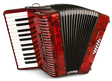 Hohner Accordions 1303-RED 12 Bass Entry Level Piano Accordion, Red