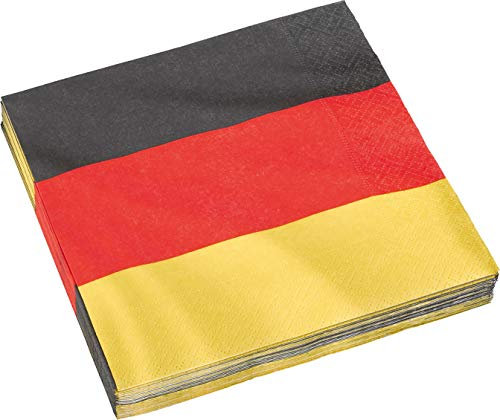 DH-Konzept 20 Papierservietten im * Deutschland * für Party und Geburtstag | Servietten Napkins Mottoparty schwarz rot Gold gelb Germany BRD
