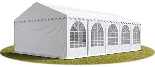 Festzelt 5x10 m Partyzelt Eventzelt XXL 2,6m hoch weiß Pavillon 800 PVC 100% wasserdicht