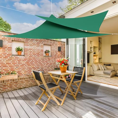 jarolift Sonnensegel Dreieck Gleichschenklig, Wasserabweisend, Sonnenschutz Sichtschutz für Terrasse Garten Balkon, Polyestergewebe 300 x 300 x 300 cm, Grün