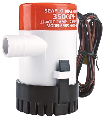 SEAFLO 01 Series 350 GPH Bilge Pump – 12V, 3/4 Outlet, Marine Submersible Pump with Anti-Airlock Protection, CE & Rohs Certified, 4-Year Warranty | Reliable for Boats and Marine Applications