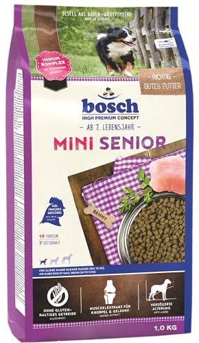 bosch HPC Mini Senior | Hundetrockenfutter für ältere Hunde kleiner Rassen (bis 15 kg) | 1 x 1 kg