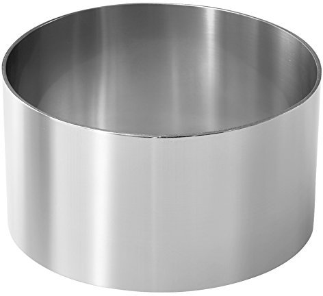 Fackelmann Dessert Rings, Set of 2, Food Presentation Rings, 6cm & 8cm, Stainless Steel, Silver