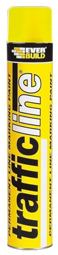 Everbuild Trafficline Permanent Line Marking Spray Paint – Trafficable 1 Hour After Application – Yellow – 700ml