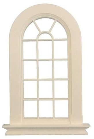 Melody Jane Dolls House White Plastic Georgian Tall Arched Window 16 Pane 1:12 DIY Builders