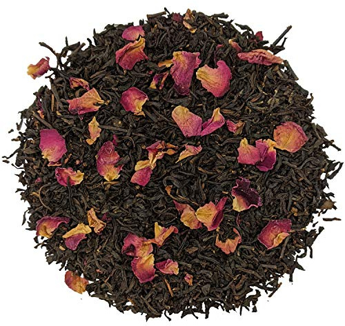 Simpli-Special English Rose Black Loose Leaf Tea | Black China Tea with Bright Rose Petals | Rich Rose Character | Delicate and Highly Aromatic | 100g in Resealable Pouch