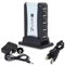 O19C 7-Port USB 2.0 Hub Adapter with Power Supply and Stand - High Speed USB 2.0 Hub (480Mbps) for PC and Mac, Plug & Play