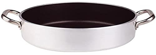 Pentole Agnelli ALSA2106S45 Casseruola Bassa, Antiaderente, Spessore 5 mm con Due Maniglie Inox, Diametro 45 cm