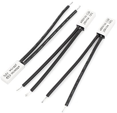 sourcing map 3 Stück Temperaturschalter Temperaturregler Öffner KSD9700 AC 250V 5A 70 Celsius NC Bimetall