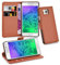 Cadorabo Hülle kompatibel mit Samsung Galaxy Alpha Handyhülle aus Premium Kunst Leder Flip Klappbare Stoßfeste Magnetische [Standfunktion] [Kartenfächern] Cover Hülle für Galaxy Alpha Tasche in Braun