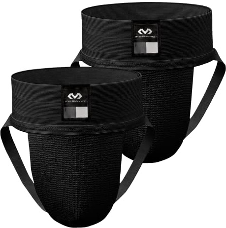 McDavid Men's Athletic Supporter Jockstrap, Lightweight & Protective Design with Wide Waistband for Comfort & Support, Cup Not Included, Black, 2-Pack, Adult XXL